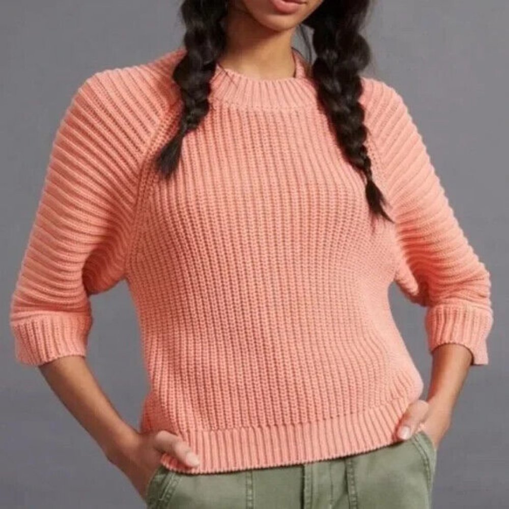 Anthropologie Maeve Mackenzie Chunky Knit Sweater Medium Petite
